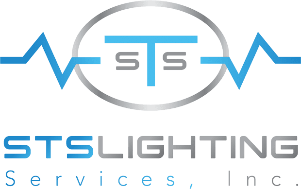 STS_logo_final Logo of sts lighting services, inc. featuring a stylized 'sts' within an oval and a waveform design.
